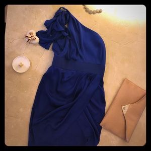 Satin Royal blue cocktail dress